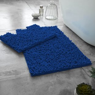 Blue bathroom store mat sets